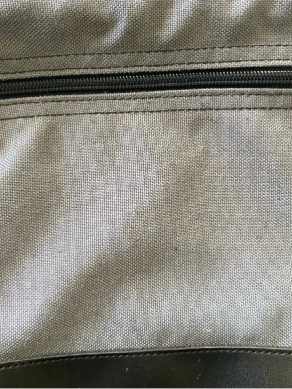 Vintage LL Bean Black Leather Gray Canvas Fishing Field Messenger Buckle Bag Vtg
